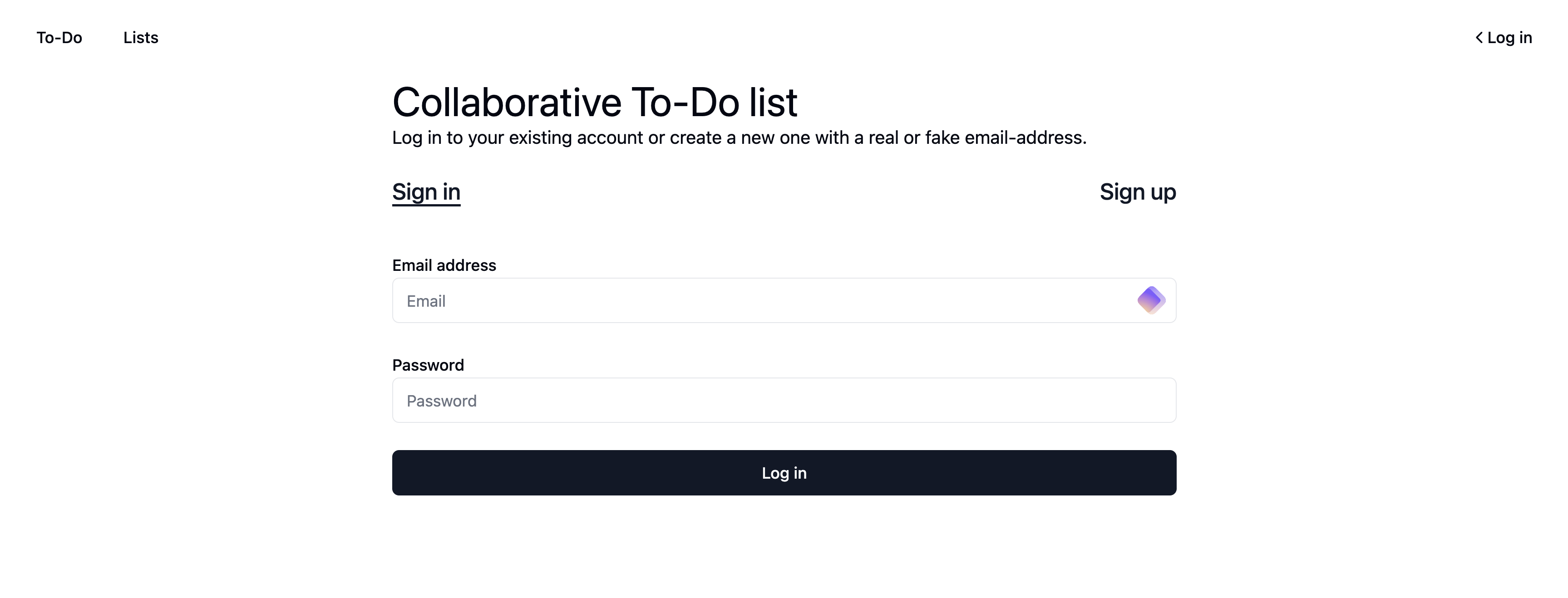 Login formulier