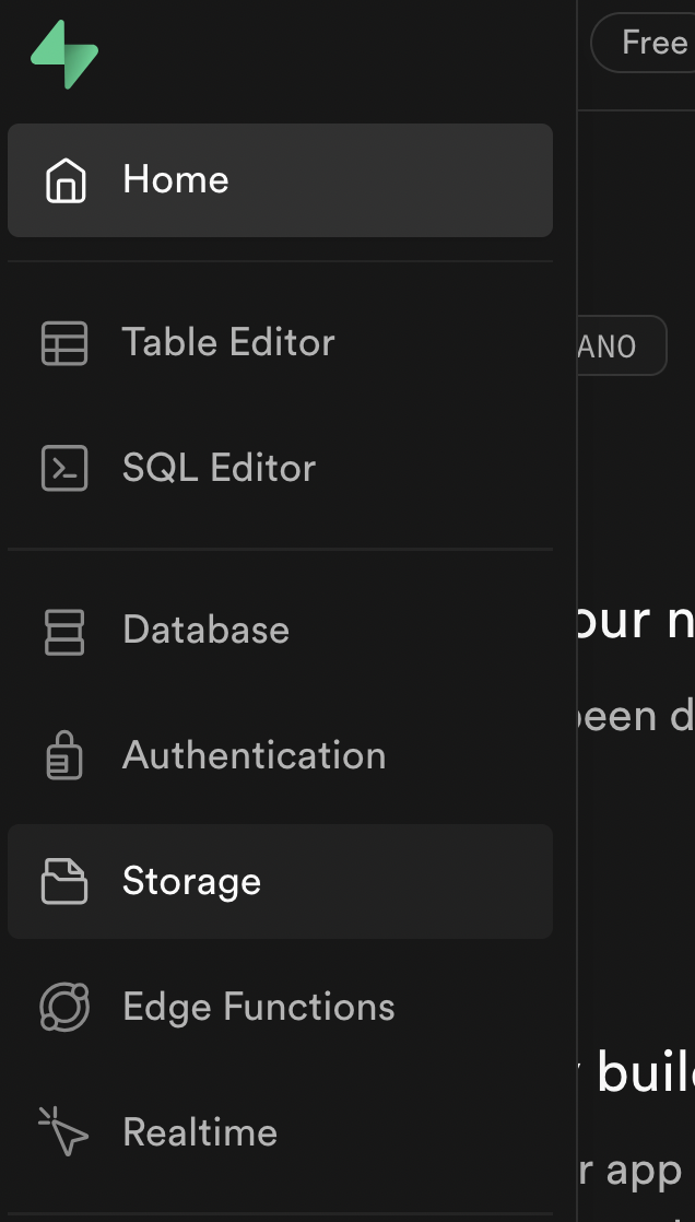 Supabase storage activeren