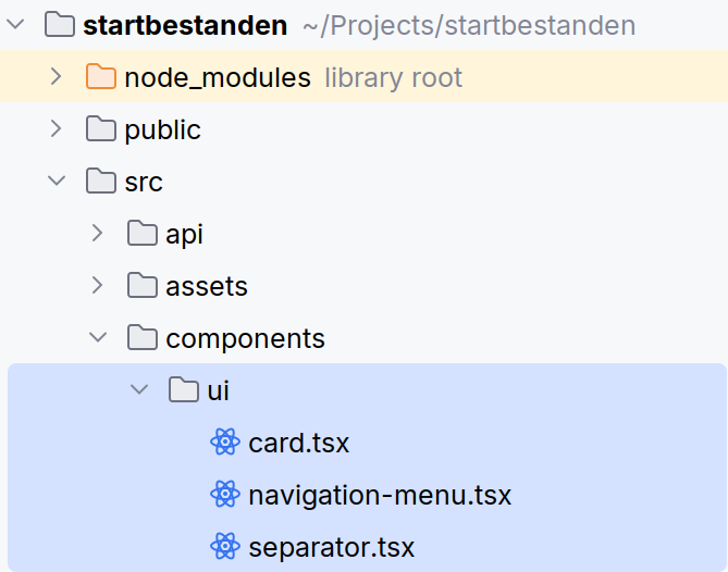 Nieuwe componenten toegevoegd door Shadcn